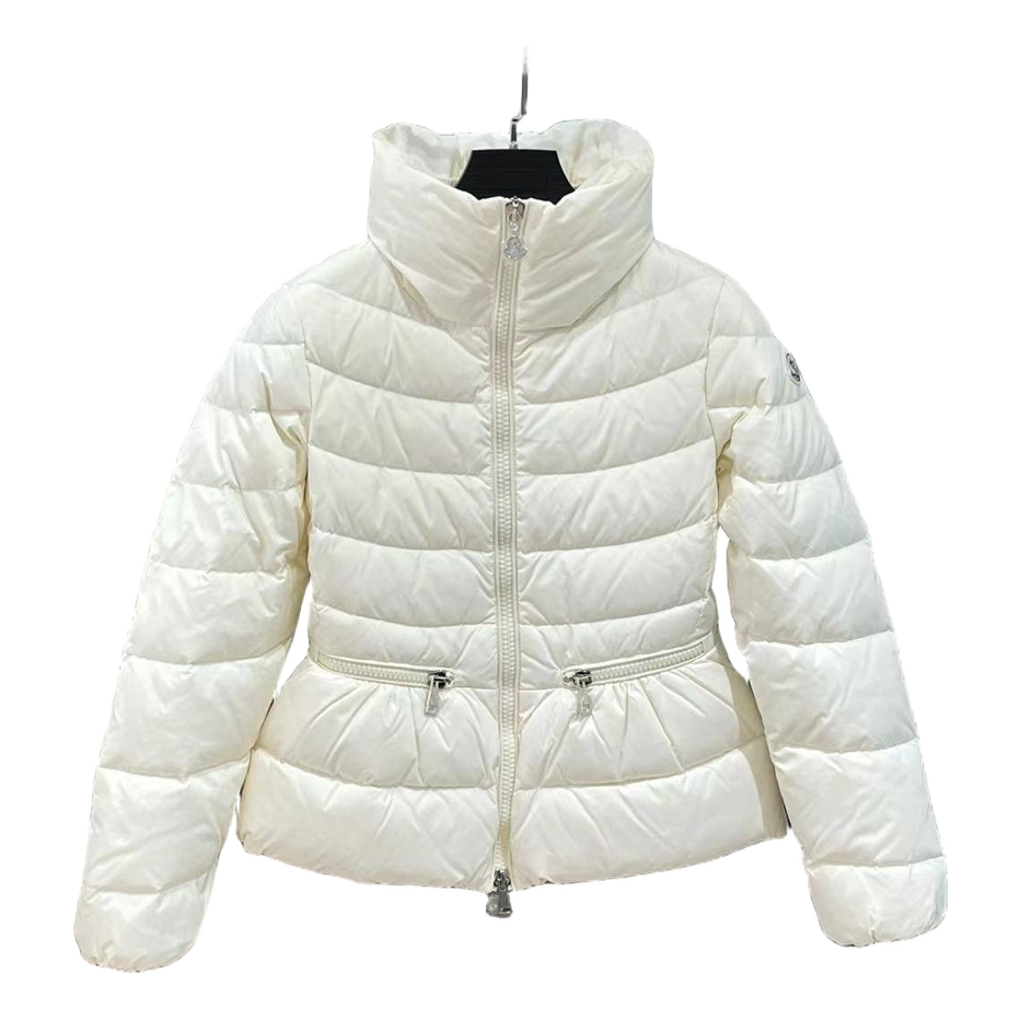 Moncler Drawstring-Waist Stand-Collar Puffer Jacket – Ivory | Premium Down | Luxury Outerwear