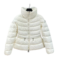 Moncler Drawstring-Waist Stand-Collar Puffer Jacket – Ivory | Premium Down | Luxury Outerwear