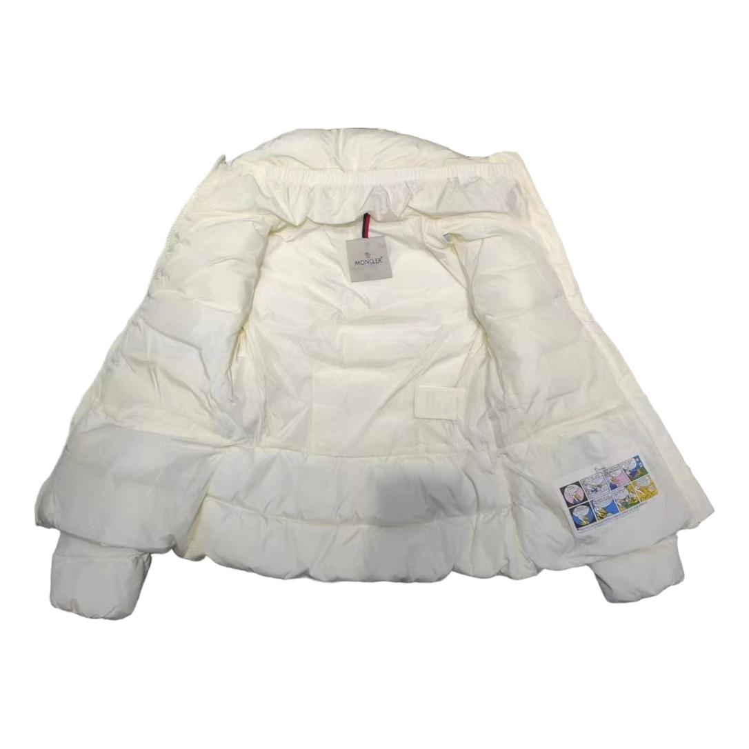Moncler Drawstring-Waist Stand-Collar Puffer Jacket – Ivory | Premium Down | Luxury Outerwear