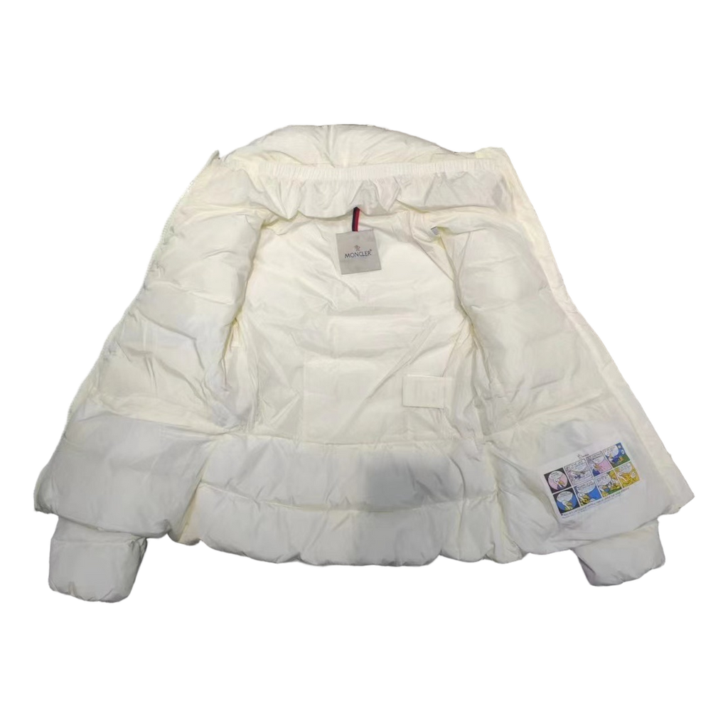 Moncler Drawstring-Waist Stand-Collar Puffer Jacket – Ivory | Premium Down | Luxury Outerwear