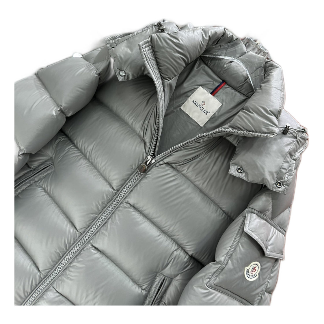 Moncler Maya Hooded Puffer Jacket – Gray | Premium Down | Luxury Outerwear