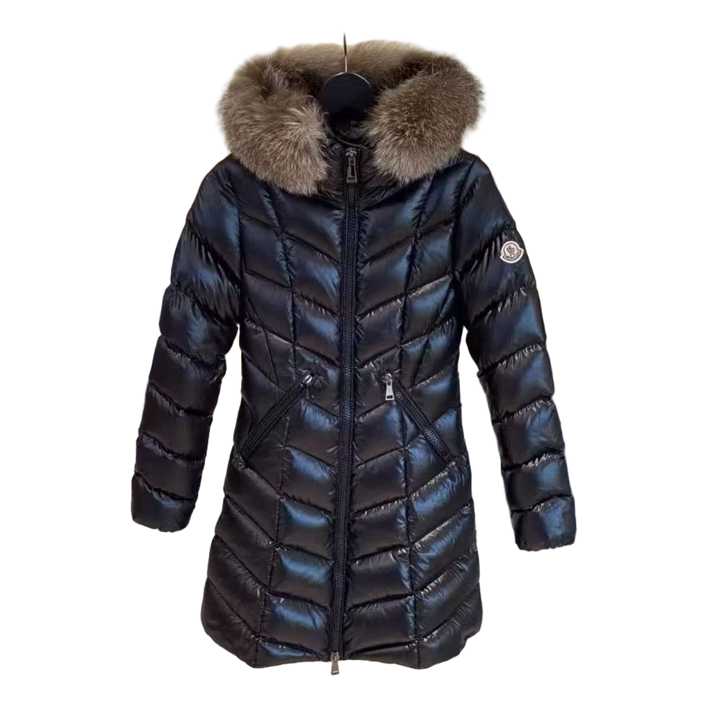 Moncler Fulmarus Chevron-Quilted Hooded Puffer Coat – Black | Premium Down | Luxury Outerwear