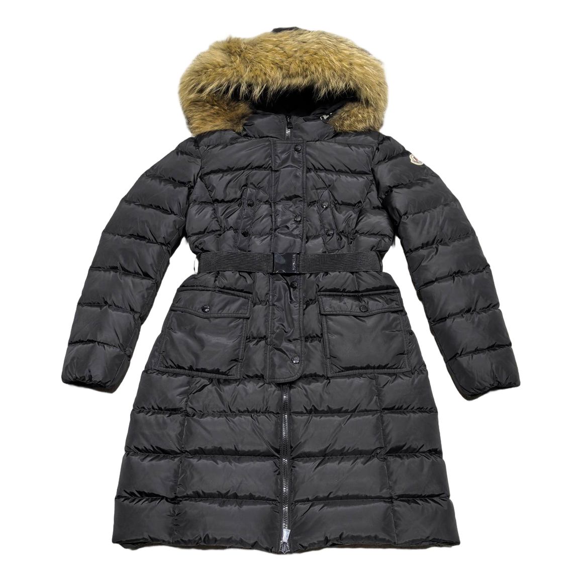 Moncler Four-Pocket Fur-Trim Hooded Long Puffer Coat – Black | Premium Down | Luxury Outerwear