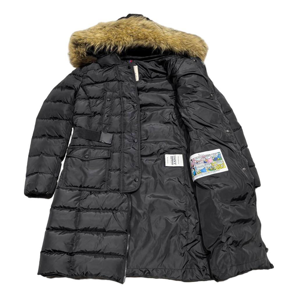 Moncler Four-Pocket Fur-Trim Hooded Long Puffer Coat – Black | Premium Down | Luxury Outerwear