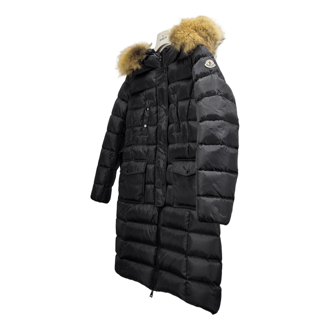 Moncler Four-Pocket Fur-Trim Hooded Long Puffer Coat – Black | Premium Down | Luxury Outerwear