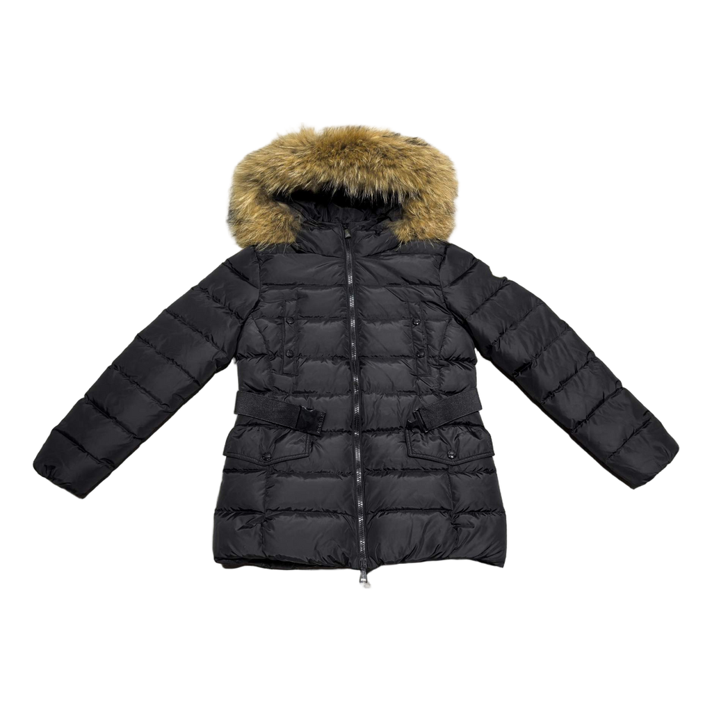 Moncler Four-Pocket Belted Fur-Trim Puffer Jacket – Black | Premium Down | Luxury Outerwear
