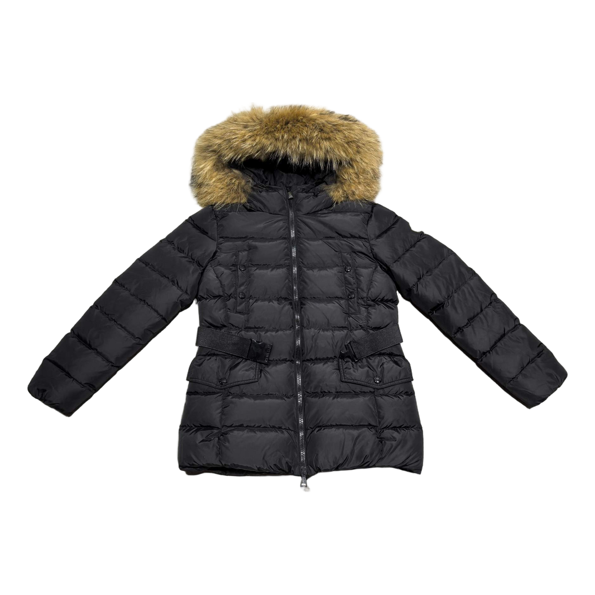 Moncler Four-Pocket Belted Fur-Trim Puffer Jacket – Black | Premium Down | Luxury Outerwear