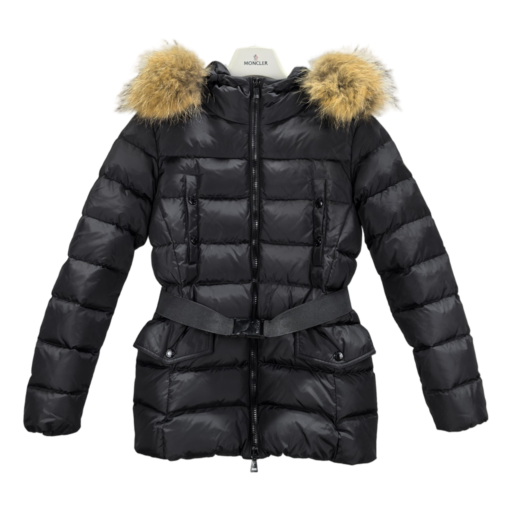Moncler Four-Pocket Belted Fur-Trim Puffer Jacket – Black | Premium Down | Luxury Outerwear