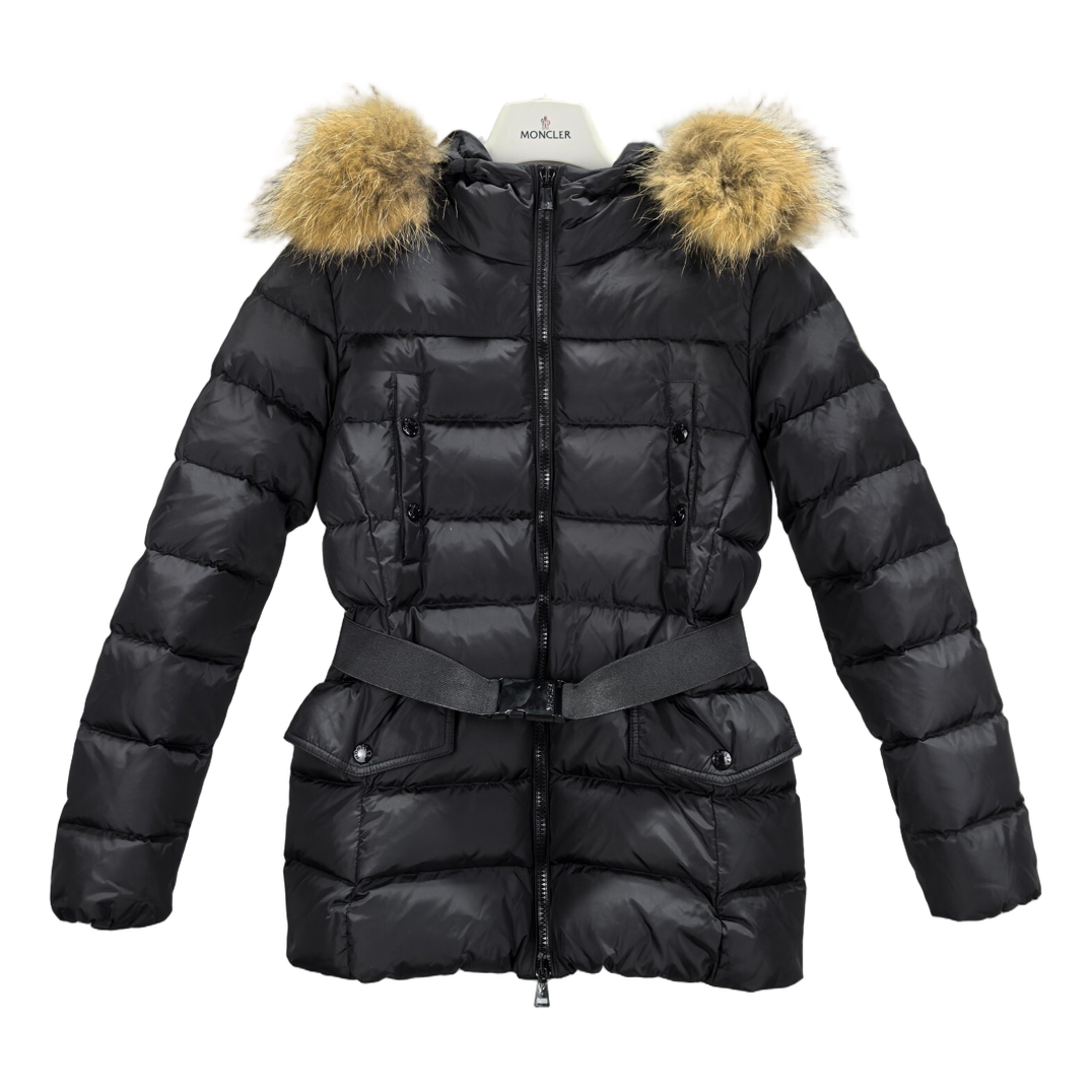 Moncler Four-Pocket Belted Fur-Trim Puffer Jacket – Black | Premium Down | Luxury Outerwear