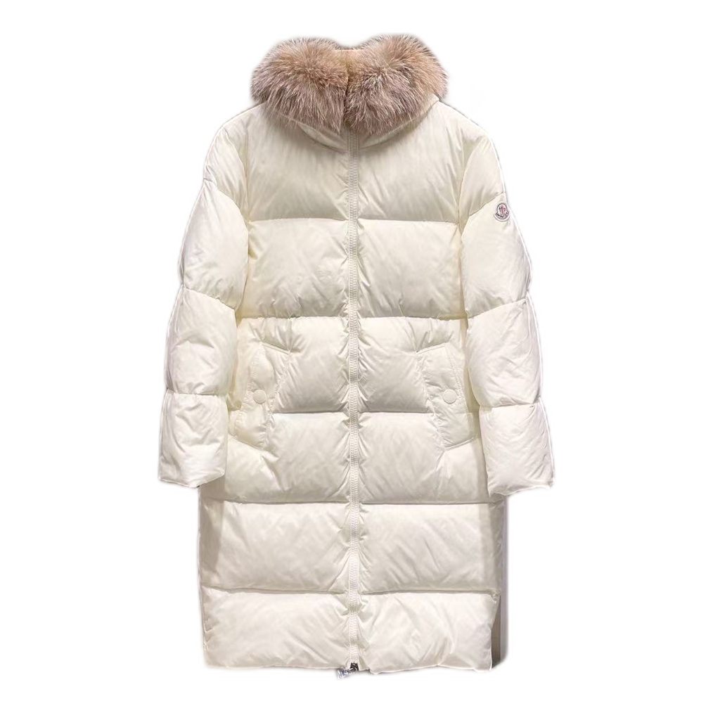 Moncler Marrionnier Long Puffer Coat – Ivory | Premium Down | Luxury Outerwear