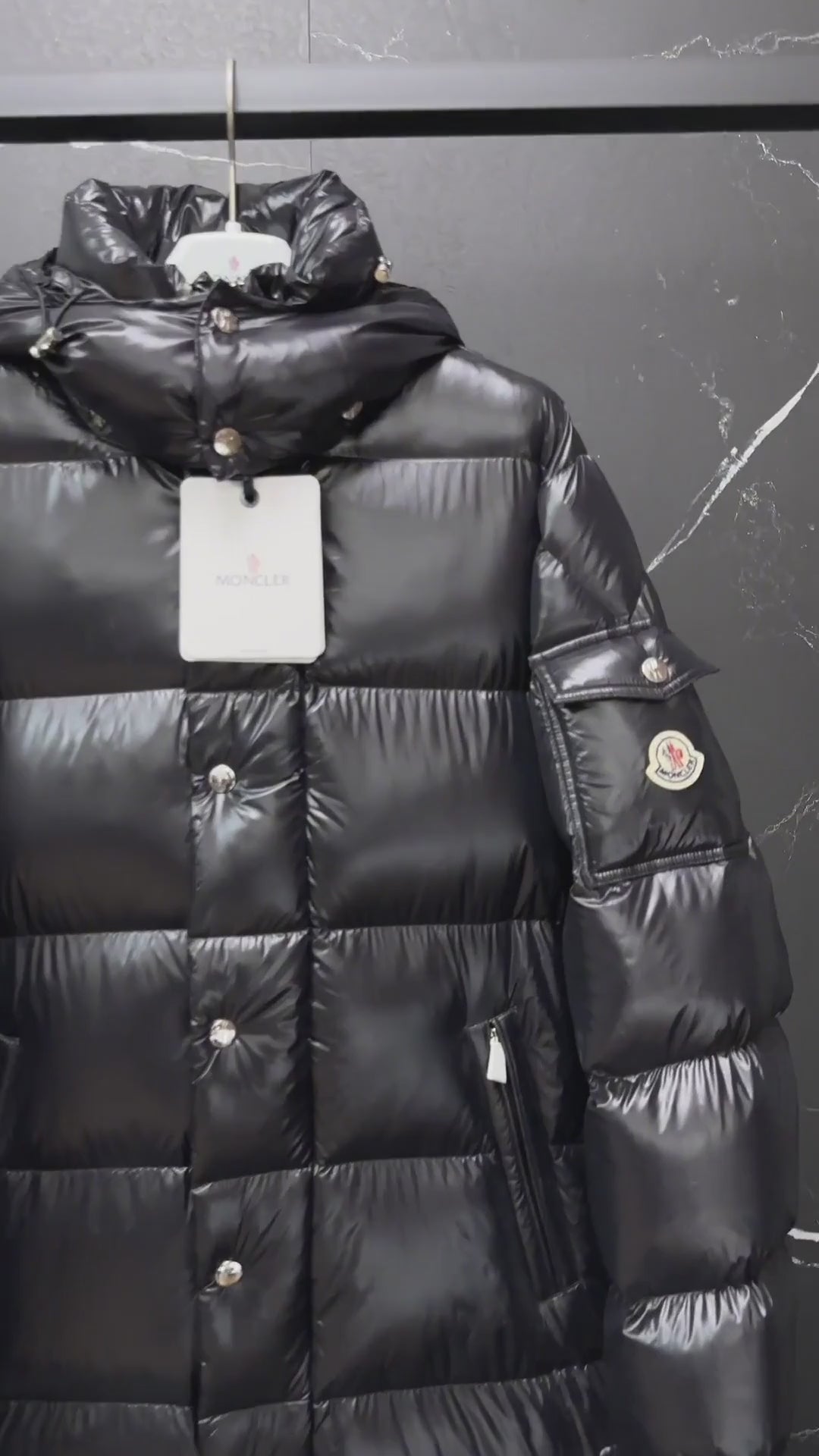 Moncler Hanoverian Glossy Hooded Long Puffer Coat | Premium Down | Luxury Outerwear