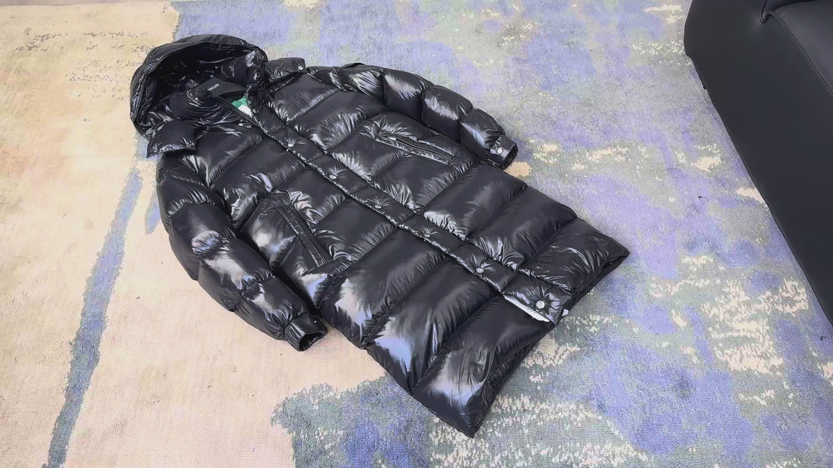 Moncler Hanoverian Glossy Hooded Long Puffer Coat | Premium Down | Luxury Outerwear