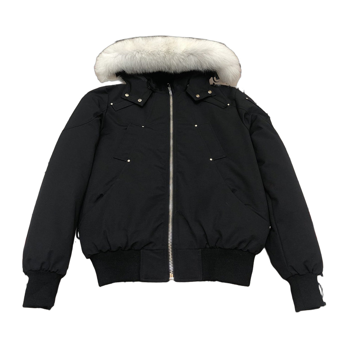 Moose Knuckles Men's Original Ballistic Shearling-Trim Bomber – Black | Canadian Down | Extreme Cold