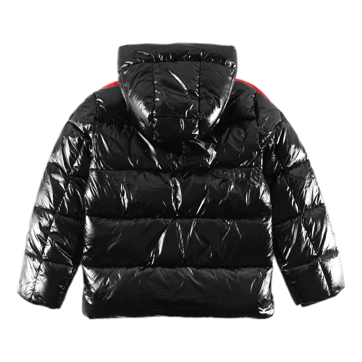 Moncler Tricolour Sleeve-Stripe Glossy Hooded Puffer Jacket | Premium Down | Luxury Outerwear