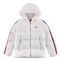 Moncler Tricolour Sleeve-Stripe Glossy Hooded Puffer Jacket | Premium Down | Luxury Outerwear