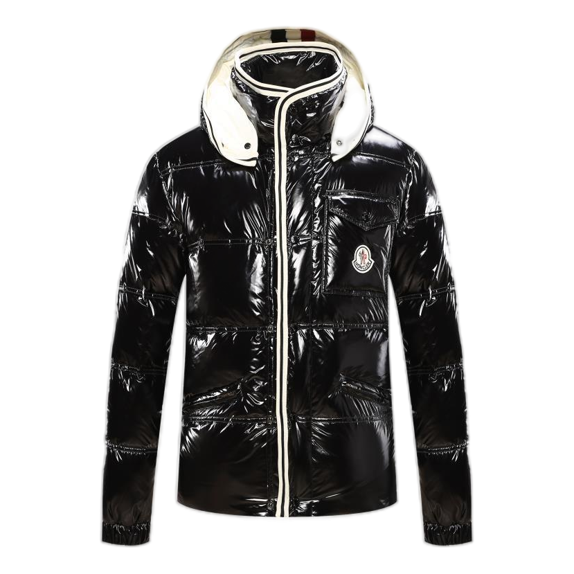 Moncler Contrast-Trim Glossy Hooded Puffer Jacket | Premium Down | Luxury Outerwear