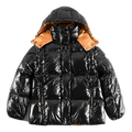 Moncler Copper-Lined Glossy Short Puffer Jacket – Black | Premium Down | Luxury Outerwear
