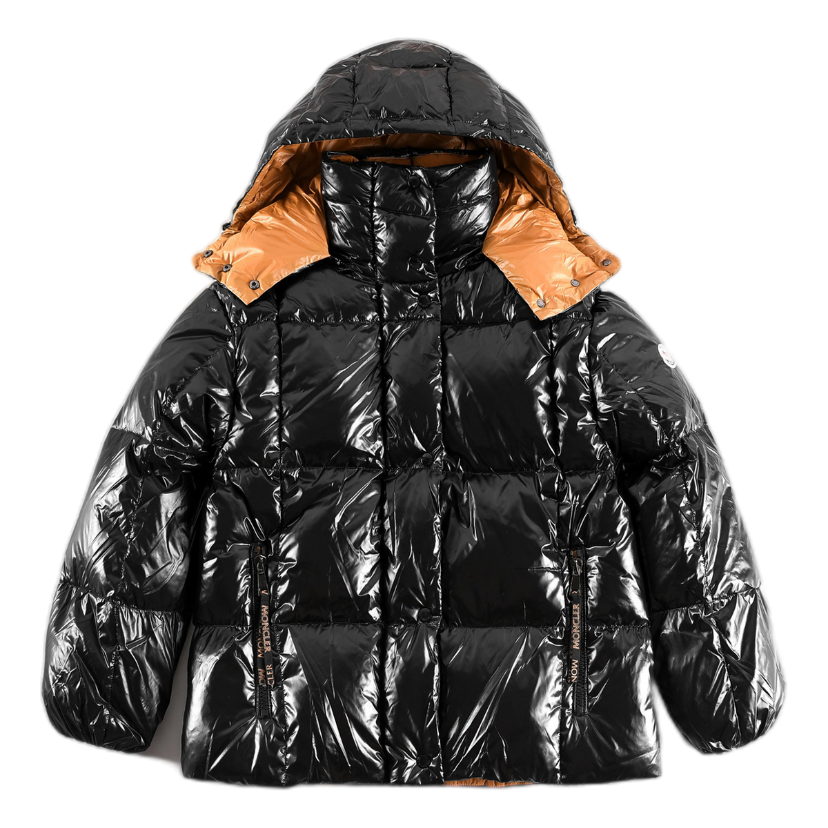 Moncler Copper-Lined Glossy Short Puffer Jacket – Black | Premium Down | Luxury Outerwear