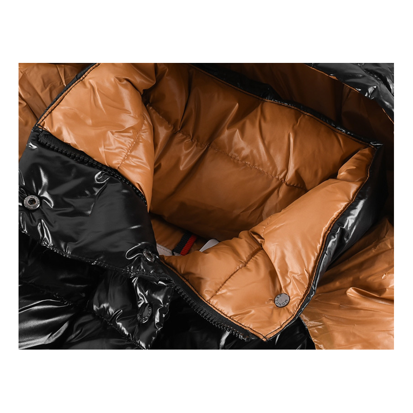 Moncler Copper-Lined Glossy Short Puffer Jacket – Black | Premium Down | Luxury Outerwear