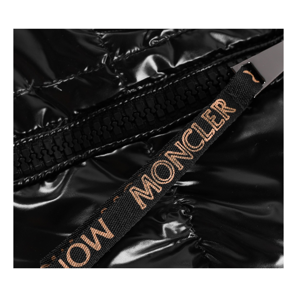 Moncler Copper-Lined Glossy Short Puffer Jacket – Black | Premium Down | Luxury Outerwear