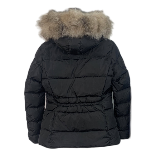 Moncler Cinched-Waist Fur-Trim Hooded Puffer Jacket – Black | Premium Down | Luxury Outerwear