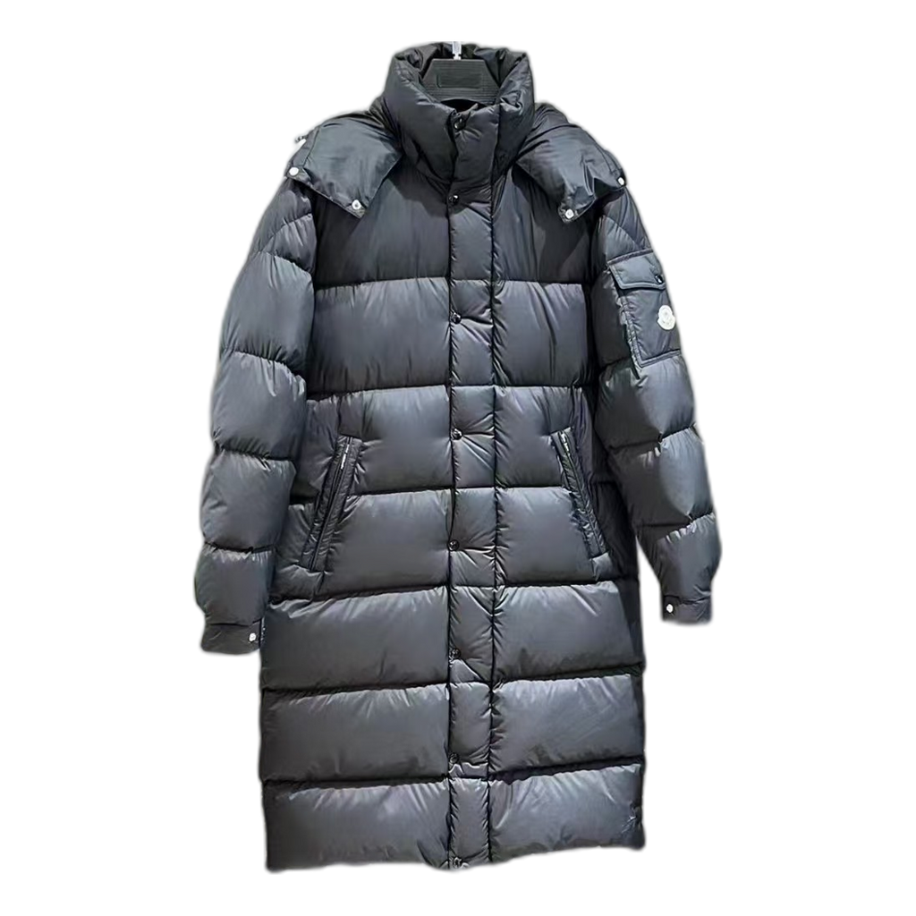 Moncler Hanoverian Hooded Long Puffer Coat – Black | Premium Down | Luxury Outerwear