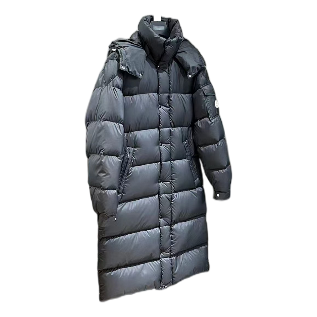 Moncler Hanoverian Hooded Long Puffer Coat – Black | Premium Down | Luxury Outerwear