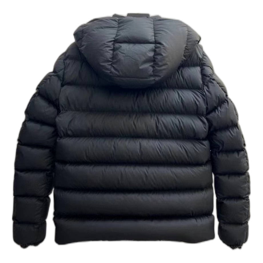 Moncler Vertical-Logo Snap-Front Puffer Jacket – Black | Premium Down | Luxury Outerwear