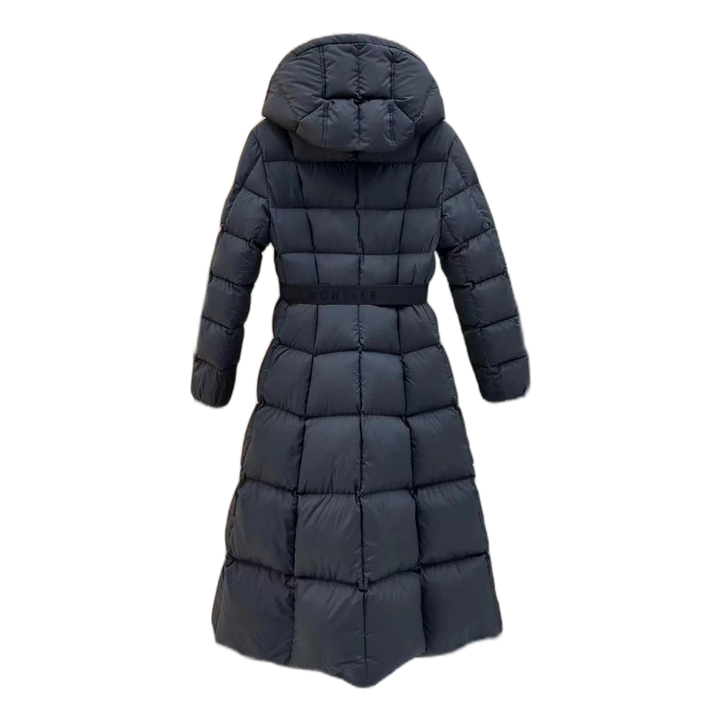 Moncler Drawstring-Hood Fitted Long Puffer Coat – Black | Premium Down | Luxury Outerwear