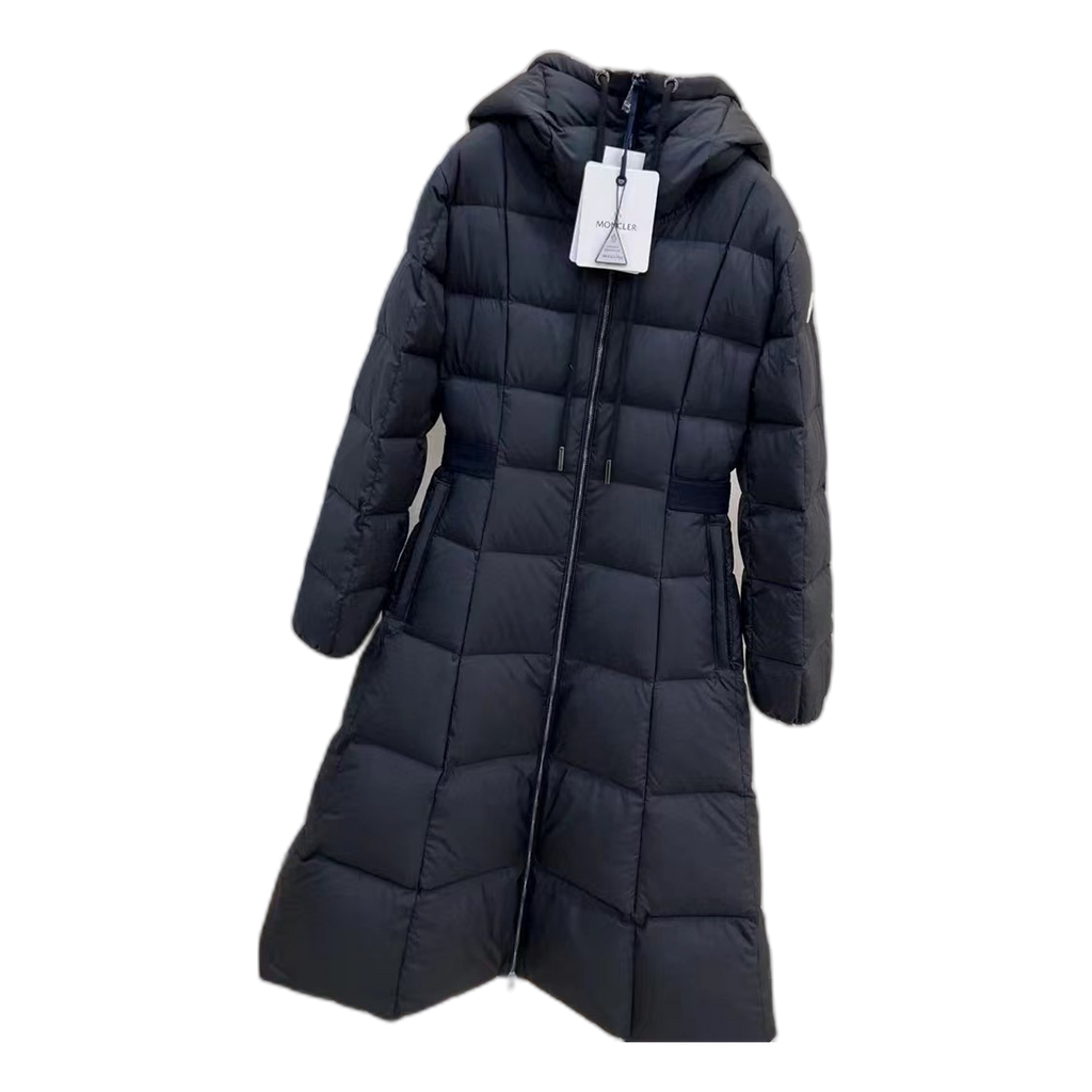 Moncler Drawstring-Hood Fitted Long Puffer Coat – Black | Premium Down | Luxury Outerwear