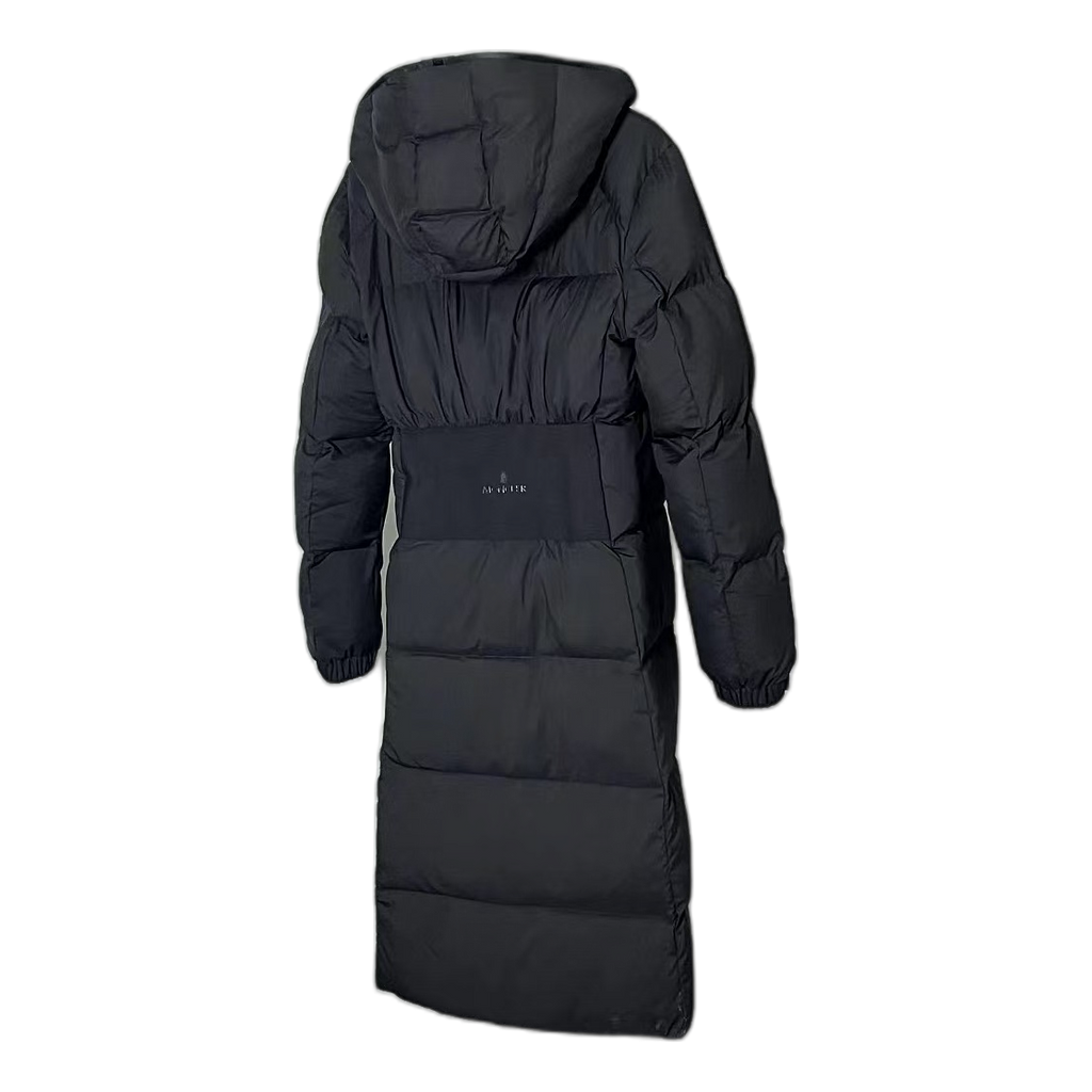 Moncler Matte Zip-Front Hooded Long Puffer Coat – Black | Premium Down | Luxury Outerwear