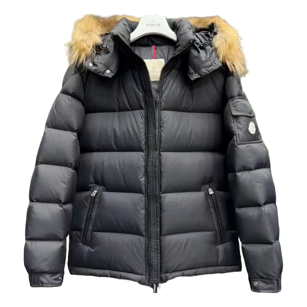 Moncler Fur-Trim Hooded Puffer Jacket – Black | Premium Down | Luxury Outerwear
