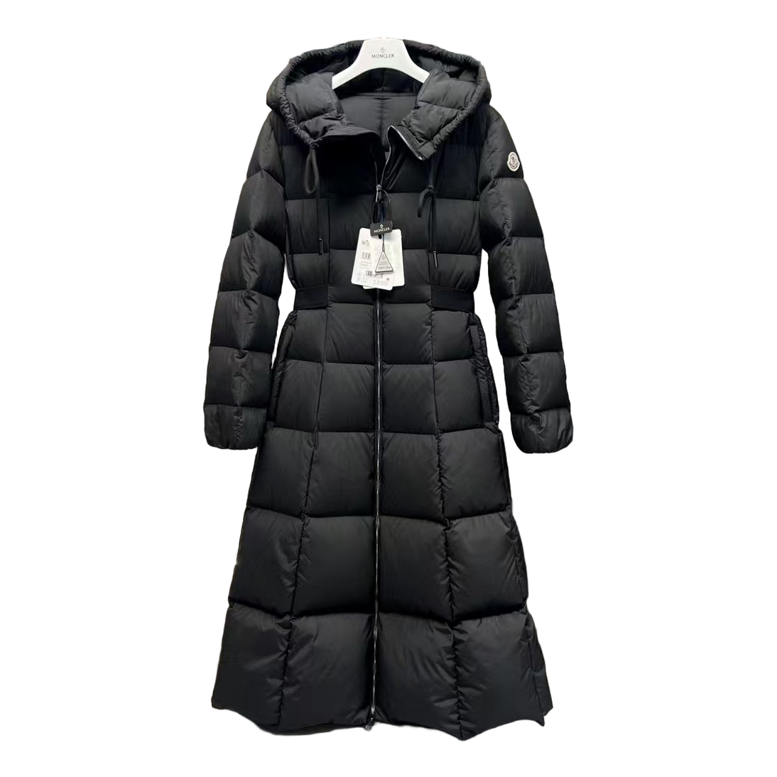 Moncler Fitted Long Hooded Puffer Coat – Black | Premium Down | Luxury Outerwear