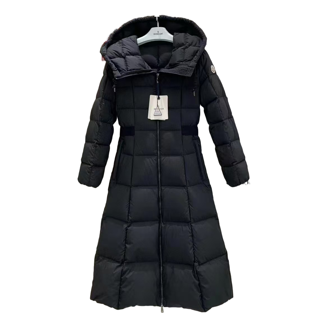 Moncler Fitted Long Hooded Puffer Coat – Black | Premium Down | Luxury Outerwear