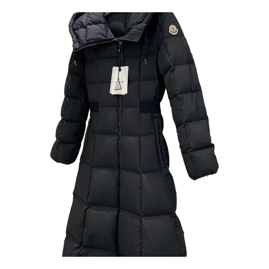 Moncler Fitted Long Hooded Puffer Coat – Black | Premium Down | Luxury Outerwear