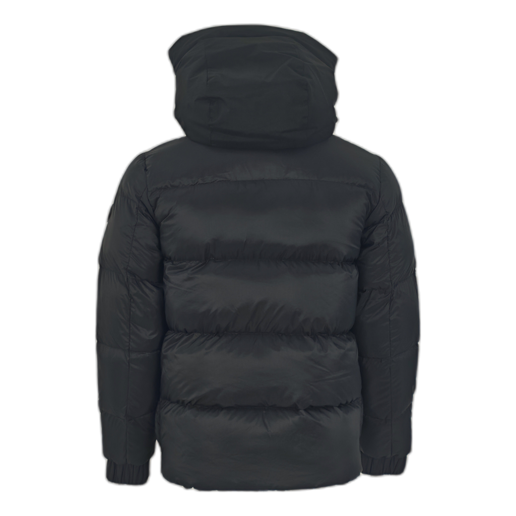 Moncler Tonal-Logo High-Collar Puffer Jacket – Black | Premium Down | Luxury Outerwear
