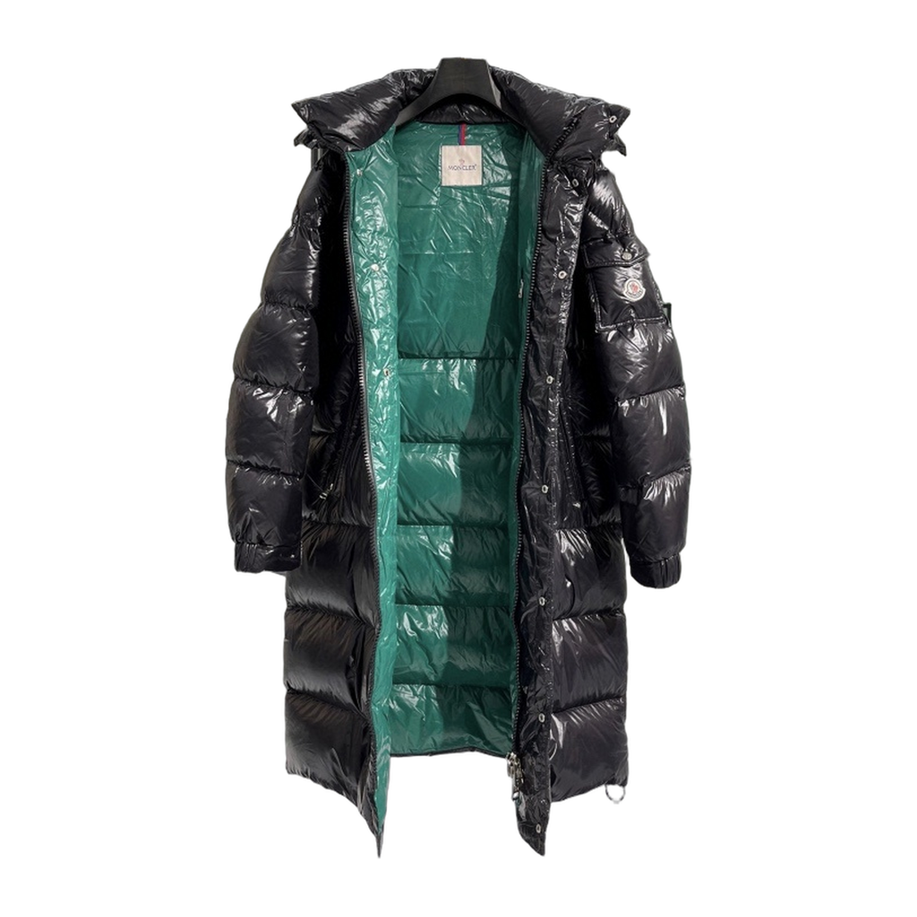 Moncler Hanoverian Glossy Hooded Long Puffer Coat | Premium Down | Luxury Outerwear