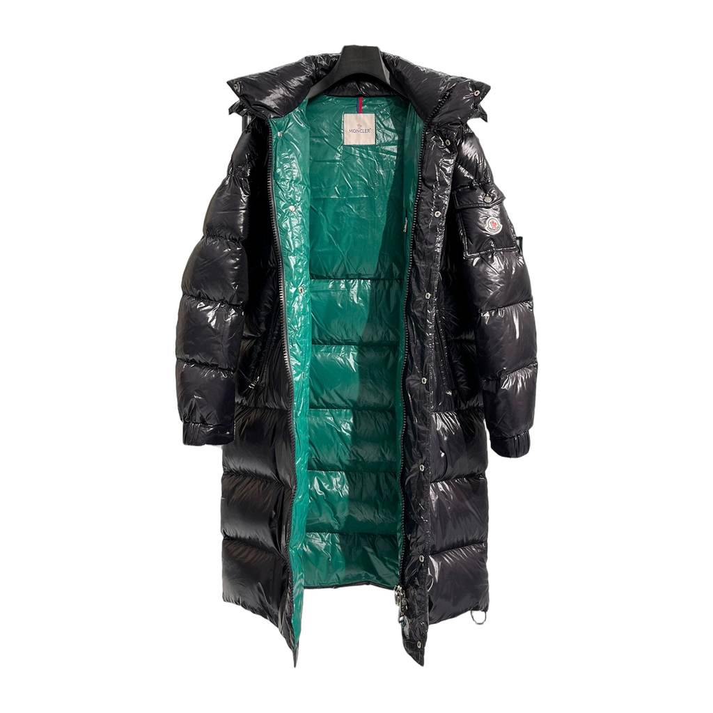 Moncler Hanoverian Glossy Hooded Long Puffer Coat | Premium Down | Luxury Outerwear