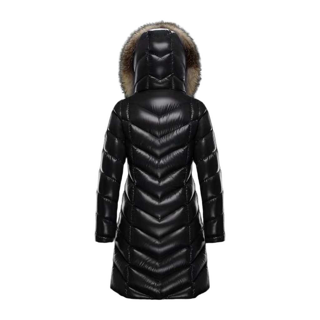 Moncler Fulmarus Chevron-Quilted Fur-Trim Long Coat | Premium Down | Luxury Outerwear