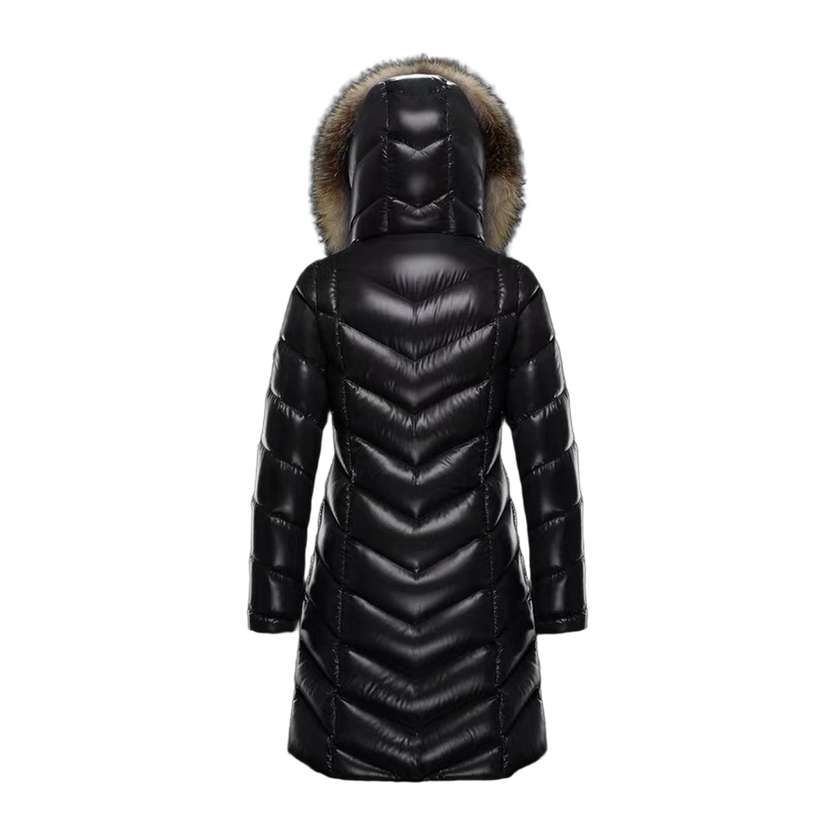 Moncler Fulmarus Chevron-Quilted Fur-Trim Long Coat | Premium Down | Luxury Outerwear