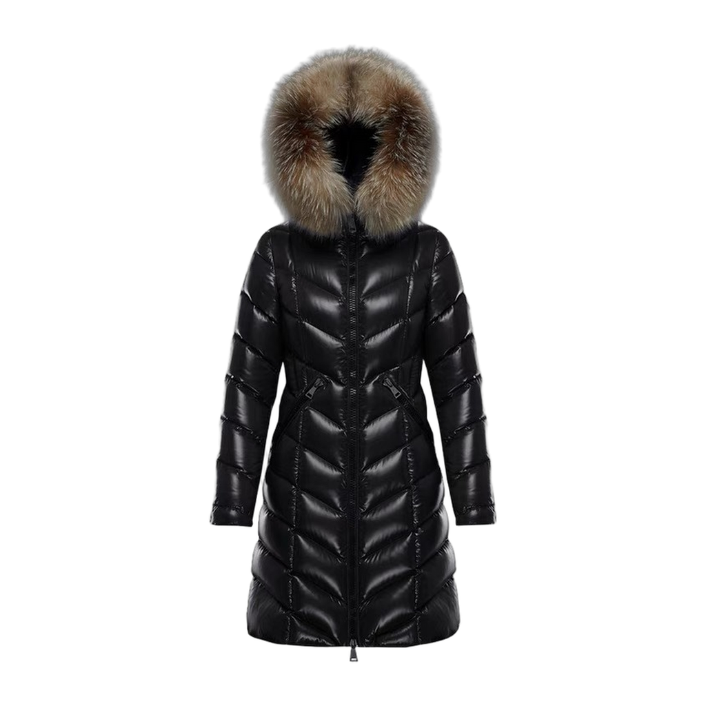 Moncler Fulmarus Chevron-Quilted Fur-Trim Long Coat | Premium Down | Luxury Outerwear