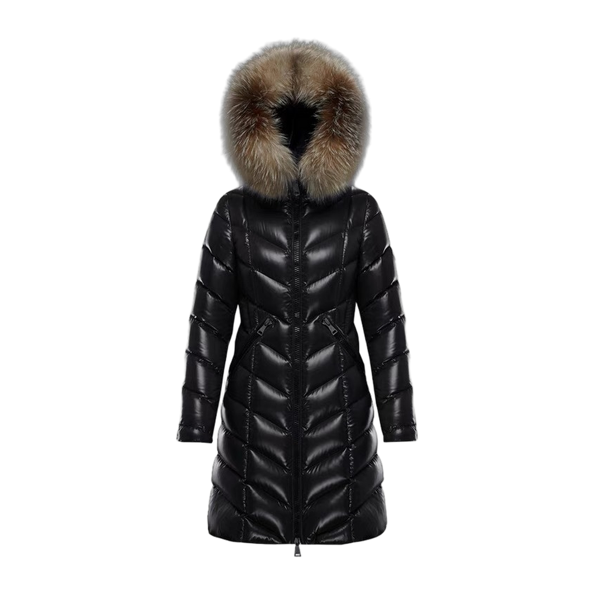 Moncler Fulmarus Chevron-Quilted Fur-Trim Long Coat | Premium Down | Luxury Outerwear