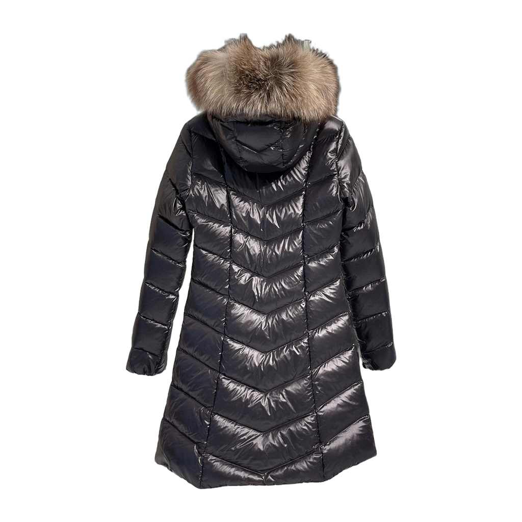 Moncler Fulmarus Chevron-Quilted Fur-Trim Long Coat | Premium Down | Luxury Outerwear