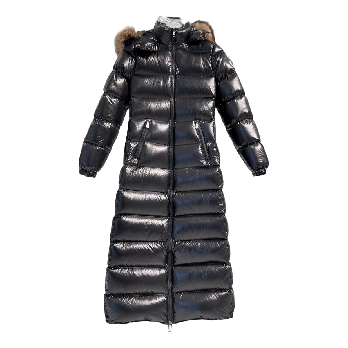 Moncler Glossy Fur-Trim Hooded Long Puffer Coat | Premium Down | Luxury Outerwear