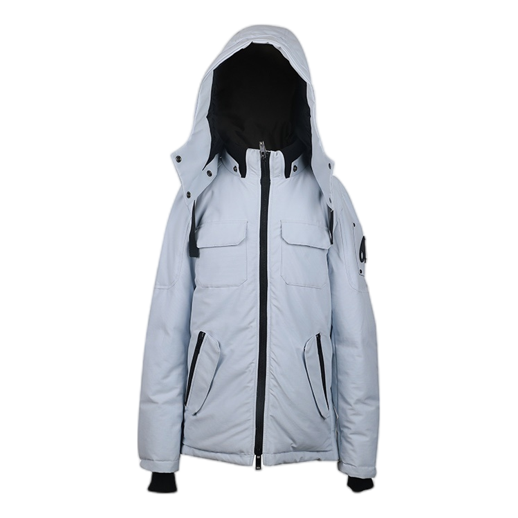 Moose Knuckles Contrast-Pocket Hooded Winter Parka – Grey | Canadian Down | Extreme Cold
