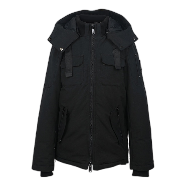 Moose Knuckles Contrast-Pocket Hooded Winter Parka – Black | Canadian Down | Extreme Cold