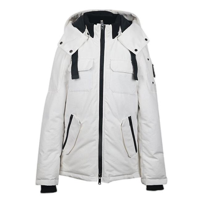 Moose Knuckles Contrast-Pocket Hooded Winter Parka – White | Canadian Down | Extreme Cold