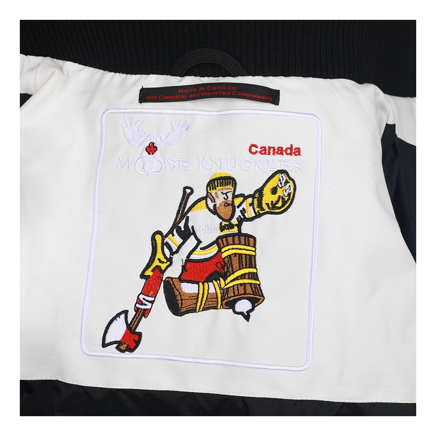 Moose Knuckles Contrast-Pocket Hooded Winter Parka – White | Canadian Down | Extreme Cold
