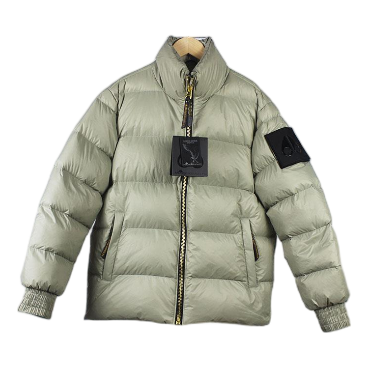 Moose Knuckles Stand-Collar Puffer Jacket – Sage Grey | Canadian Down | Extreme Cold