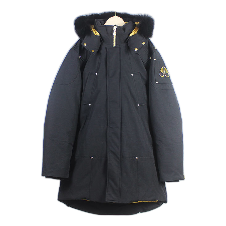 Moose Knuckles Stag Lake Gold-Trim Fur-Hood Parka – Black | Canadian Down | Extreme Cold